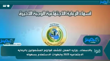 بالأسماء.. وزارة العمل تكشف قوائم المشمولين بالرعاية الاجتماعية 2025 وخطوات الاستعلام بسهولة